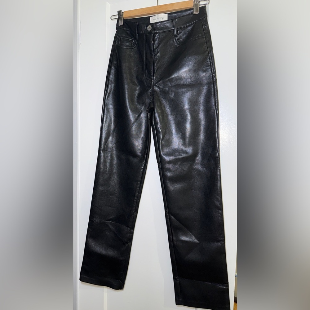 Aritzia Black Leather Trousers